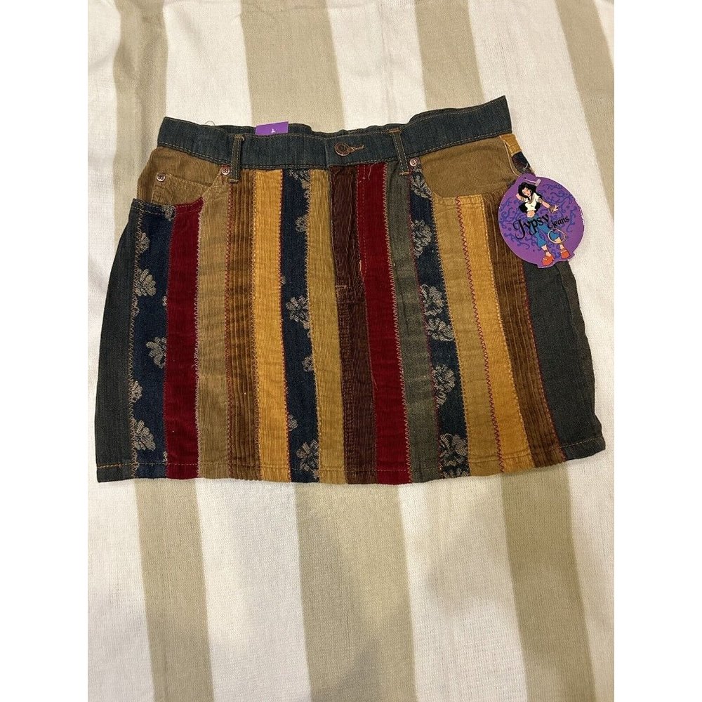 Gypsy Jeans Women’s Boho Corduroy Jeans Mini Skirt Sz 7/8